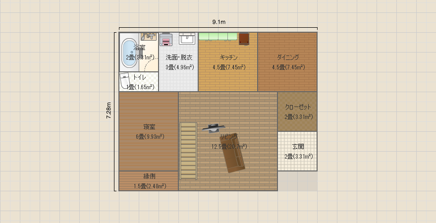 1階主寝室のある家