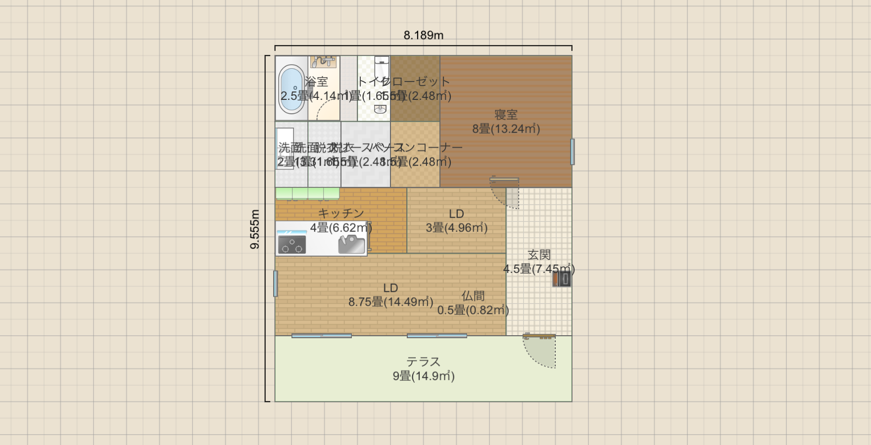ログ風間取り